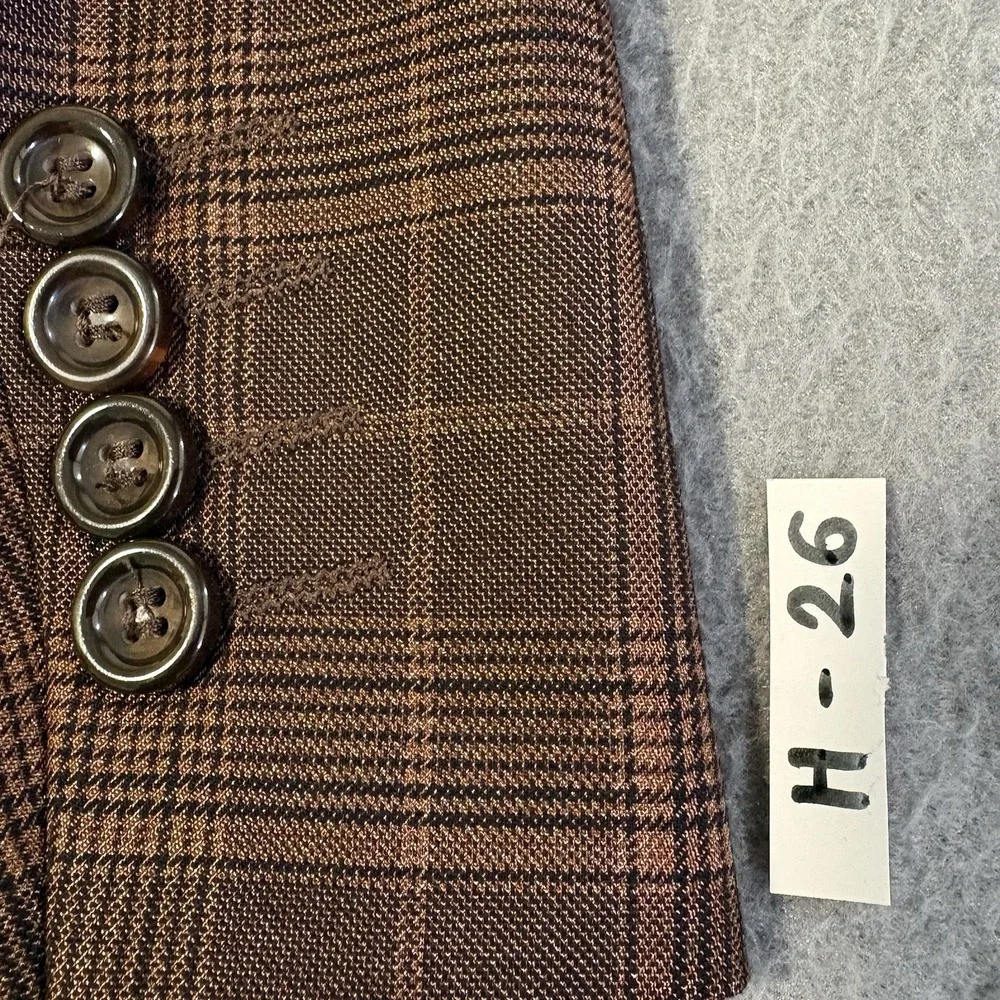 Vinci Philosophy Sports Coat 48R Chocolate Glen‎ Check Performance Blazer Jacket
